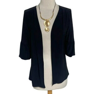 Mariposa‎ L black 3/4 bell sleeve lightweight open cardigan